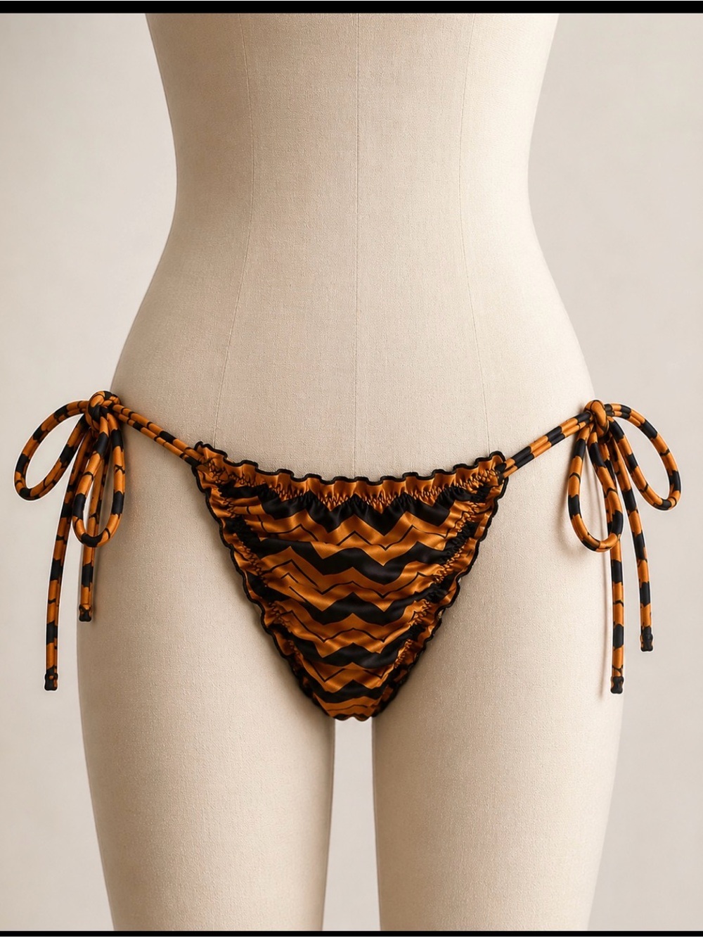 AQUA de COCO New Small Chevron Ruched Tie-Side Bikini Bottom